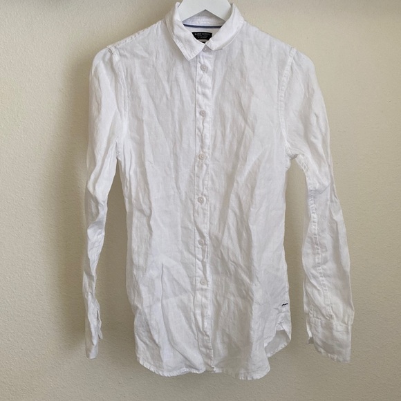 J. Crew Tops - J Crew Baird McNutt Irish Linen Slim Fit White 2T